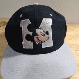 Vintage Mickey Mouse Blockhead Snap Back Ha